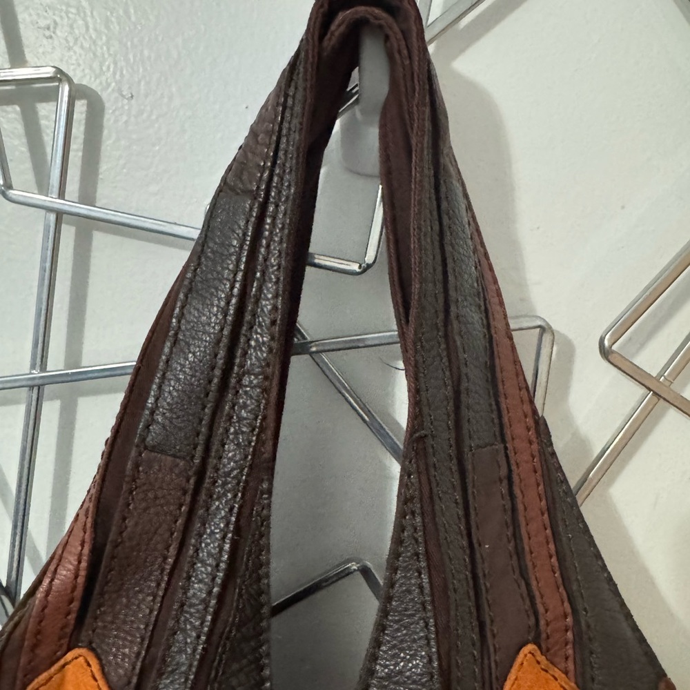 RARE Lucky Brand Boho Indie Multicolored Suede Leather Hobo Bag - Picture 5 of 10